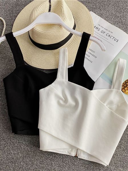 

camisoles tanks heliar women cross wide-shoulder camisole casual streetwear tank plain for women summer 230421, Black;white