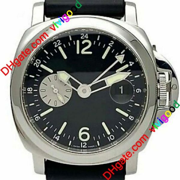 

business watches men watch black dial men's automatic movement gmt mechanical officine leather strap and rubber strap calenda2621, Slivery;brown