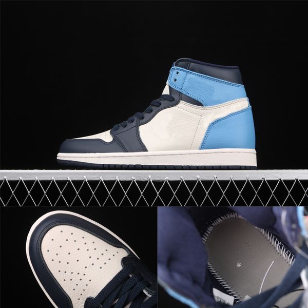 

jumpman 1 mens womens basketball shoes high 555088-140 obsidian men women designers sports sneakers trainer shoe