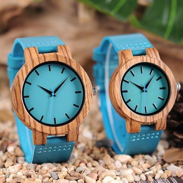 

luxury royal blue wood watch quartz wristwatch 100% natural bamboo clock casual leather band valentine's day gifts for me229w, Slivery;brown