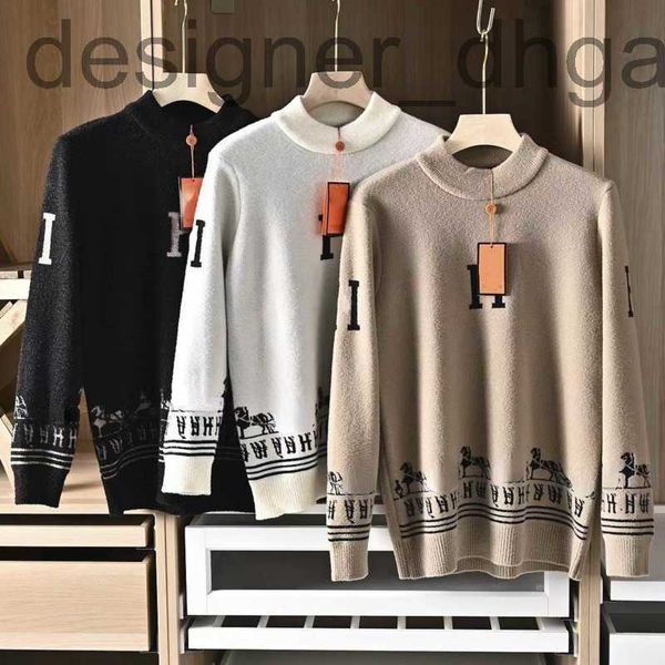 

men's sweaters designerwinter wool sweater mens knitwear h pullover coat hms designer sweaters men women casual hoodie fashion 23kw, White;black