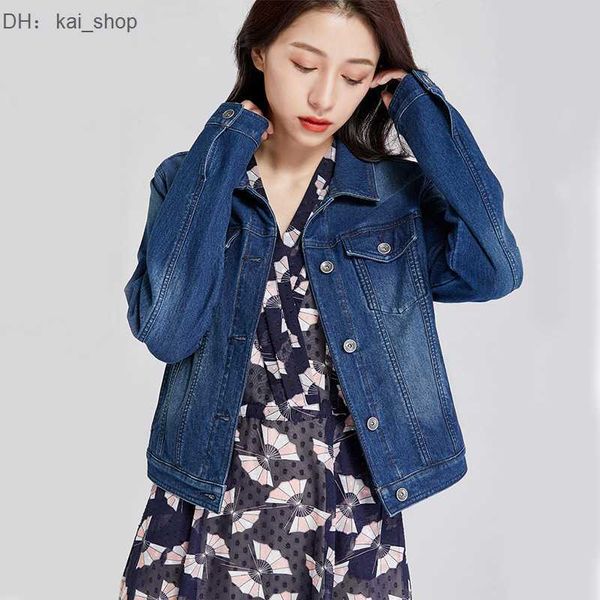 

women's jackets autumn long sleeved elastic soft short denim for1, Black;brown