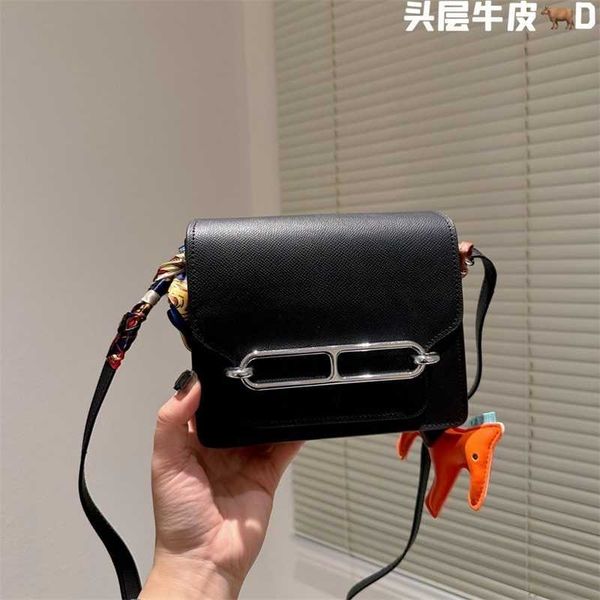 

bags herms luxury roulis shoulder bags cowhide pig nose bag for women 2023 new summer versatile small square bag with tofu bag for small peo