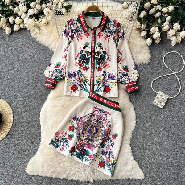 

dress small suit skirt spring and autumn longsleeved polo collar singlebreasted shirt high waist bag hip short skirt, White