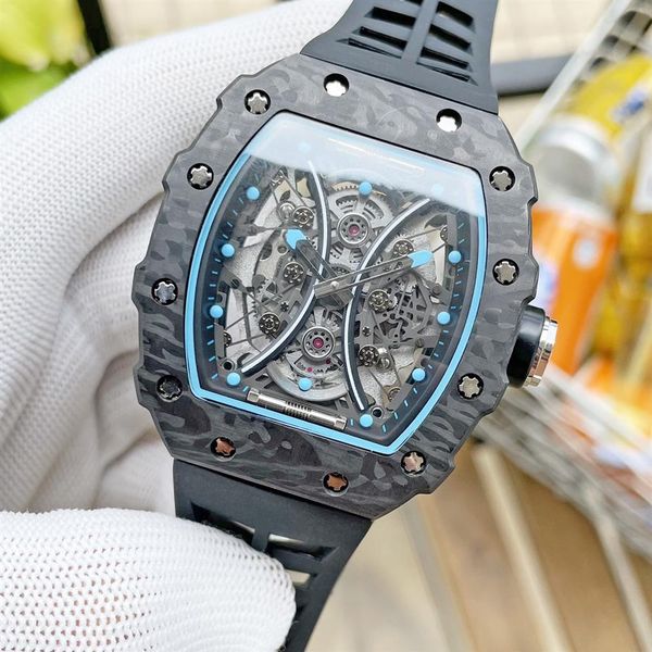 

2022 new designer watches mens 53-01 automatic mechanical men sports watch sapphire glass fiber case244r, Slivery;brown