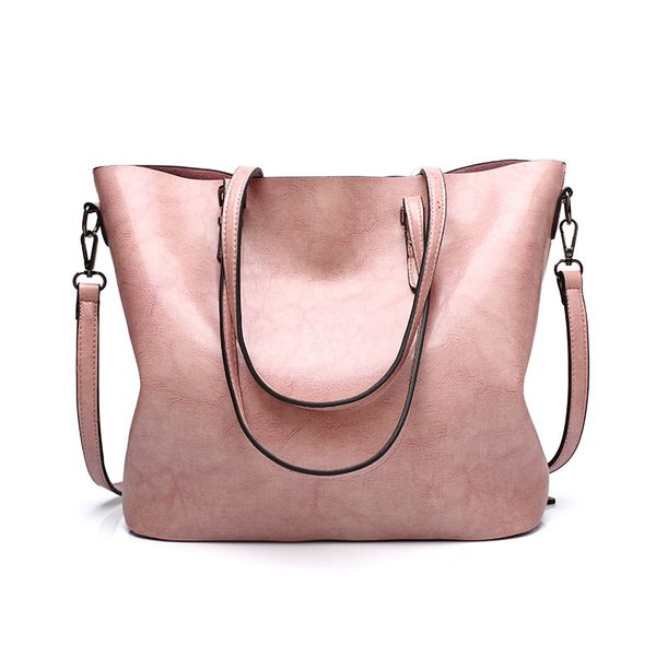 

outdoor tote bag fashion women's bag solid color oil wax leather design