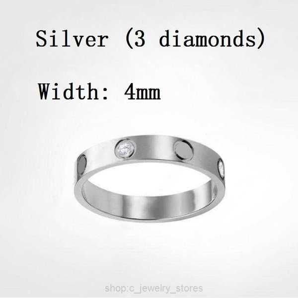 

band rings titanium steel silver love ring men and women rose gold jewelry for lovers gift size 5-11 width 4-6mm 233
