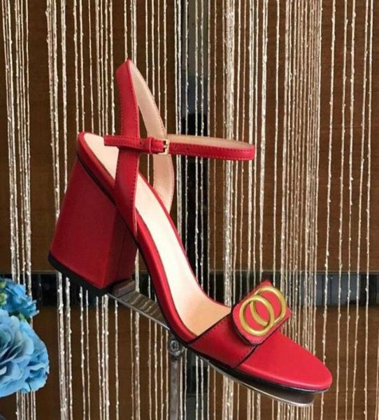 

classic high heeled sandals party 100 leather women dance shoe designer heels 10cm suede lady metal belt buckle thick heel w9581849, Black