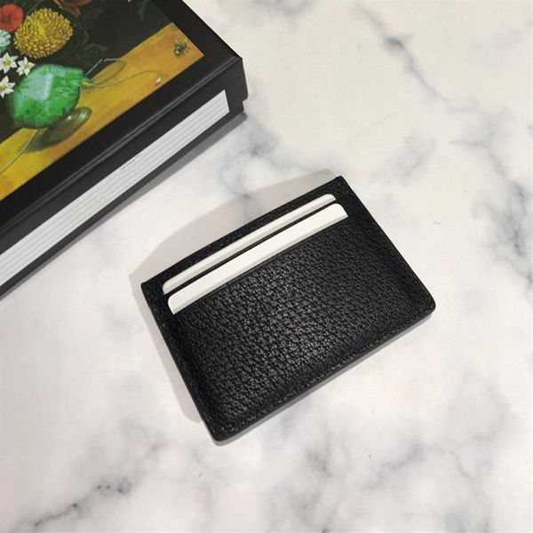 

2021 honey bee ultra thin soft head leather card bag short wallet designer-slim compact design business holder bank and bus packag2286, Black;red