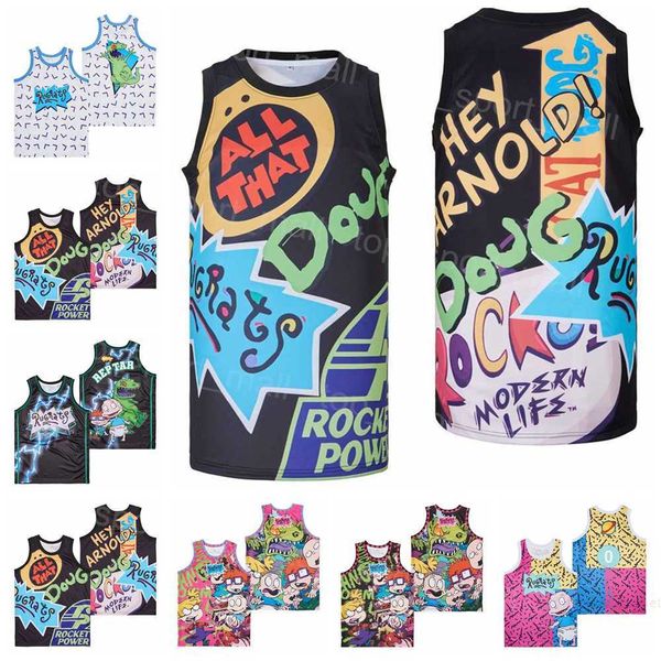 

moive basketball movie film the rugrats jersey reptar regenerate gone wild big baby babies nickelodeon 90s all that 1949 pinky records airbr, Black