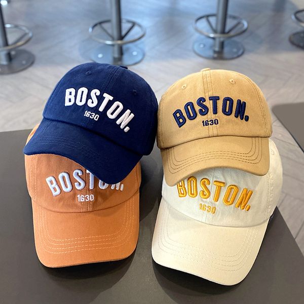

caps hats solid letter kids baseball cap dinosaur embroidery children girls boys sun hat spring summer outdoor adjustable visor baby cap 230, Yellow