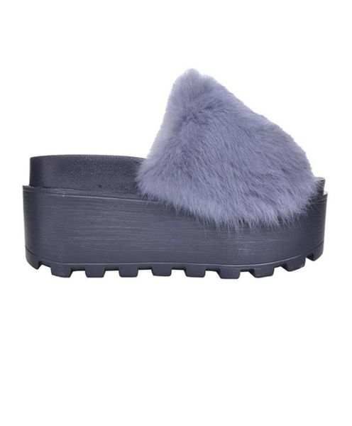 

hee grand platform slippers women shoes fur creepers wedges slides beach flip flops soft slip on shoes woman xwm1303265433, Black