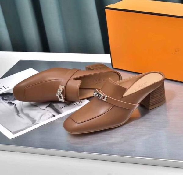

luxury designer kelly shoes for women sandals leather loafers dress loafer slipper mules flat oz genuine leathers buckle low heel 4424498, Black