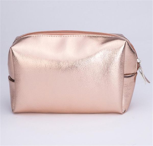 

women cosmetic bag pink gold makeup bag zipper make up handbag organizer storage case pouches toiletry wash beauty box1086585