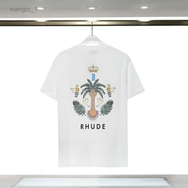 

rhude men's t-shirts spring summer rhude shir man shirs tees skaeboard oversize shor t-shir luxury brand us size s-xxl 4 lans, White;black
