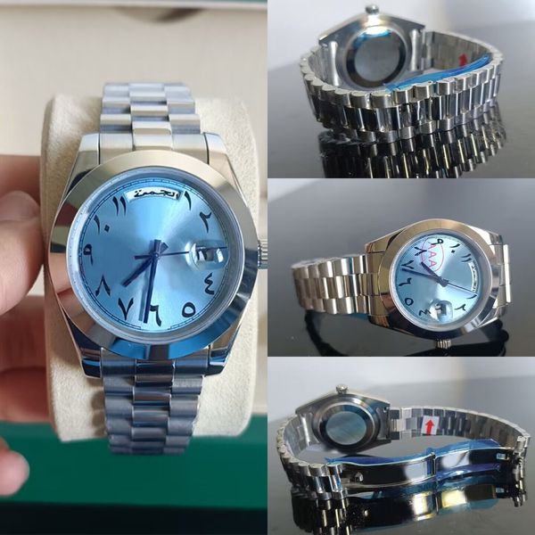

Luxury Men's Watch Weekly Diary Arabic Blue Dial 40mm/36mm Women's Watch Waterproof Sapphire Enlarged Calendar Fully Automatic Mechanical Watch Factory montre, Green