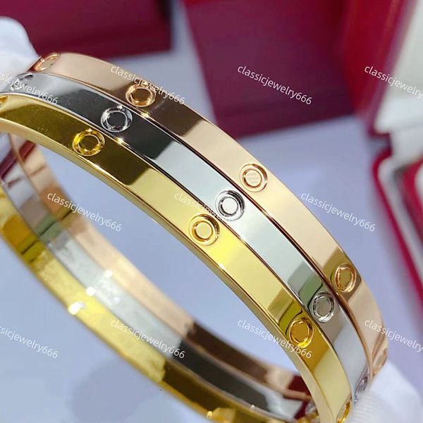 

luxury women's bracelet designer screw brand cufflinks bracelet 18k gold jewelry 316 stainless steel band box, Golden;silver