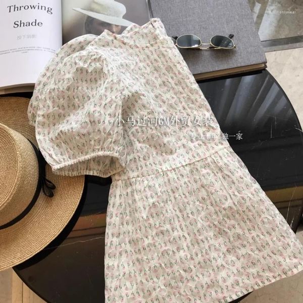 

Women' Blouses Women Top Solid Stylish Round Neck Tulip Print Short Sleeve Shirt Women' Summer Shirts Female Clothing, Photo color