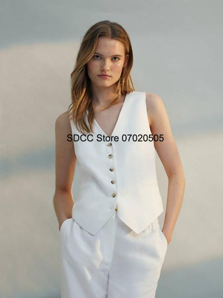 

vests sleeveless women's suit vest business formal single breasted v neck elegant ladies jacket waistcoat parka mujer, Black;white