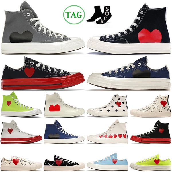 

classic designer casual shoes 1970s canvas platform sneakers chuck taylors high low play black white grey blue red outdoor cdg sports traine