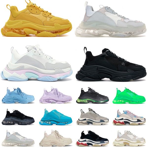 

2023 triple sneakers for men womencasual shoes designer shoes luxury black white beige teal blue bred red pink mens trainers clear sole plat