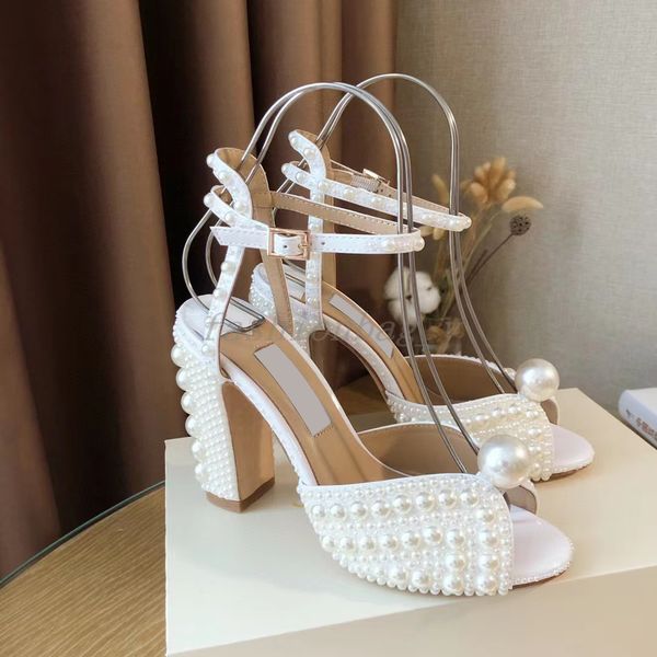 

designer dress shoes women high heel shoes pearl decoration shoes elegant luxury party sandals wedding outdoor shoes, Black