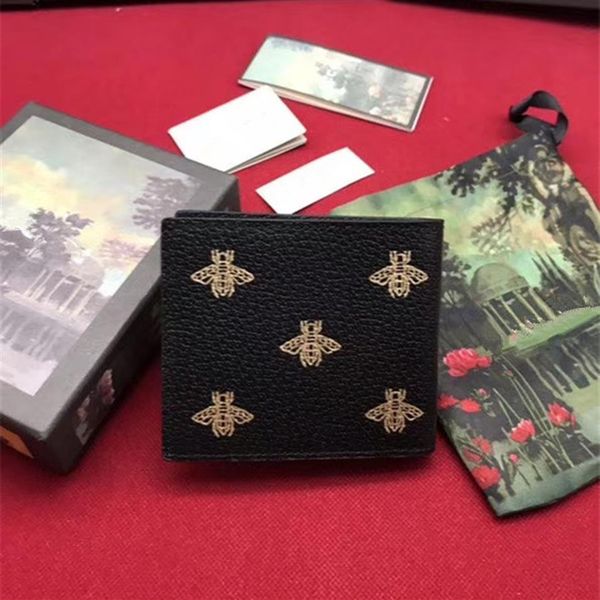

2021 other bags classic series short small black wallets animal character color printing business casual mens whole wallet236q, Black;red