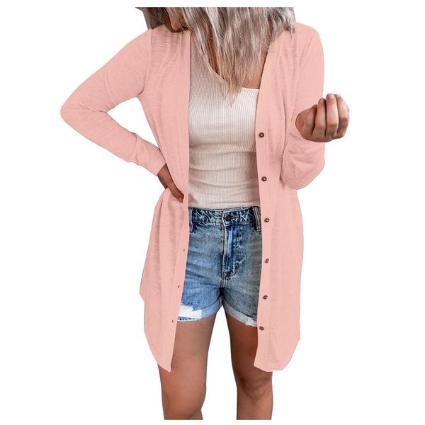

fur cardigan long sleeve allmatch solid color women's solid color long sleeve cardigan single breasted light jacket, Black