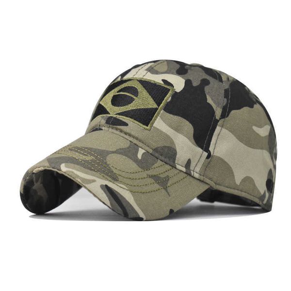 

ball caps army camouflage male baseball cap men embroidered brazil flag caps outdoor sports tactical dad hat casual hunting hats j230421, Blue;gray