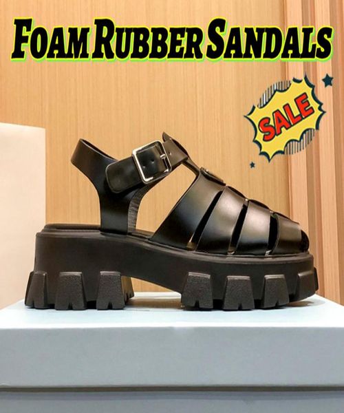 

foam rubber sandals women designer slipper with box heightening 5cm shoes white black thick bottom gear hollow sandal luxury women7623267
