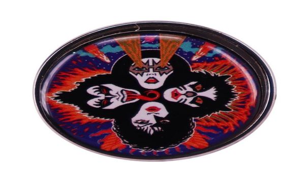 

kiss band rock and roll over music album badge medal brooch pins for backpacks8010464, Blue