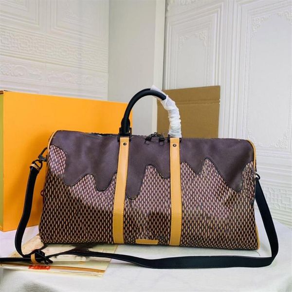 

fashionable male and female travel bag large capacity leather outdoor portable shoulder hand size 50-29-23 cm 456113264u