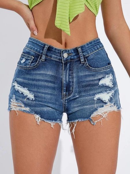 

Women' Jeans Women' Denim Shorts Summer High Waist Slim Worn Fashion Retro, Blue