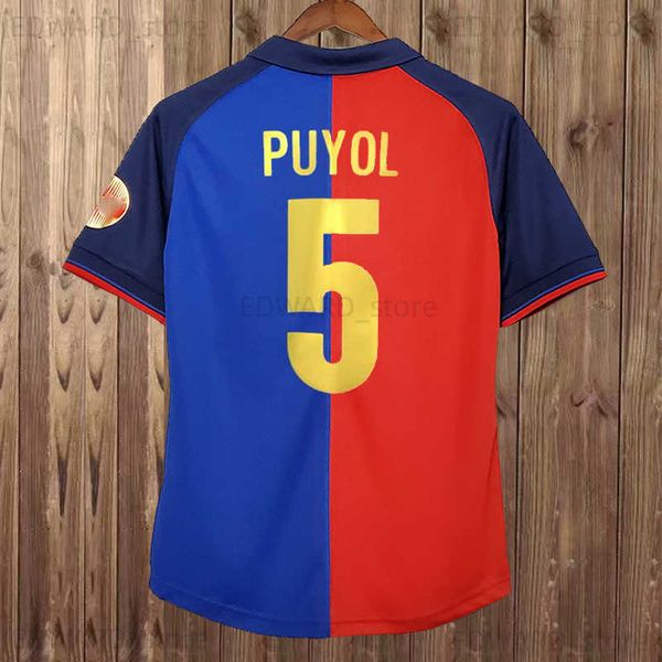 

diy t-shirt 96 98 rivaldo retro mens soccer jerseys 100th xavi puyol a. iniesta football shirt ronaldinho suarez ibrahimouic giovanni pique, Black