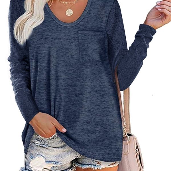 

women's t-shirt oversize women fashion t shirt autumn loose long sleeve round neck solid color shirts plus size ladies 230421, White