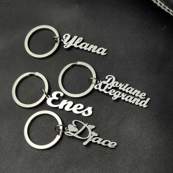 

key rings keychain name fashion car key accessories stainless steel jewelry simple keychain, Slivery;golden