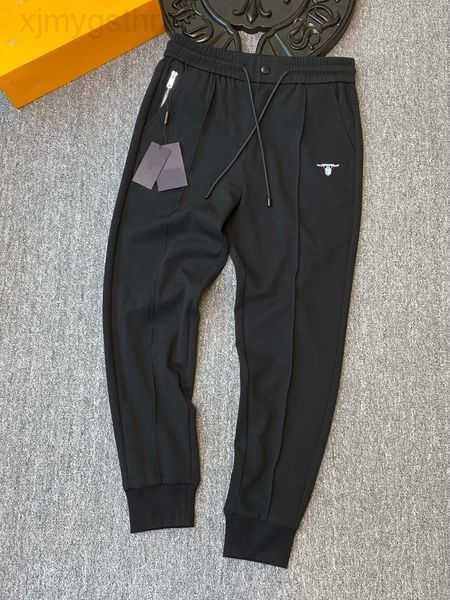 

2023 new highquality designer pants cotton blend material comfortable fit small feet elastic waist luxury fashion mens casual 20u7h, Black