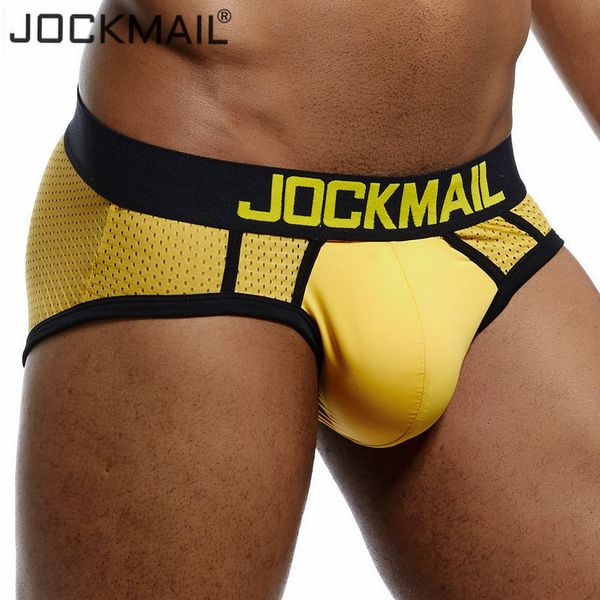 

underpants jockmail men underwear mesh qucikdry briefs breathable s slip cueca male panties gay 230420, Black;white
