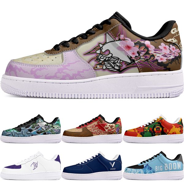 

DIY shoes fashionable autumn mens Leisure shoes one for fashion men women casualplatform sneakers Classic cartoon graffiti trainers comfortable sports 17641