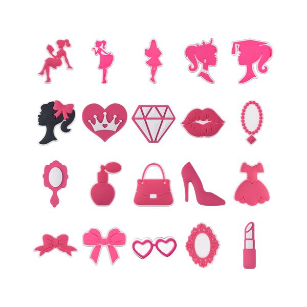 

pink girls croc shoe charms ready to ship pink girly croc charms, White;pink