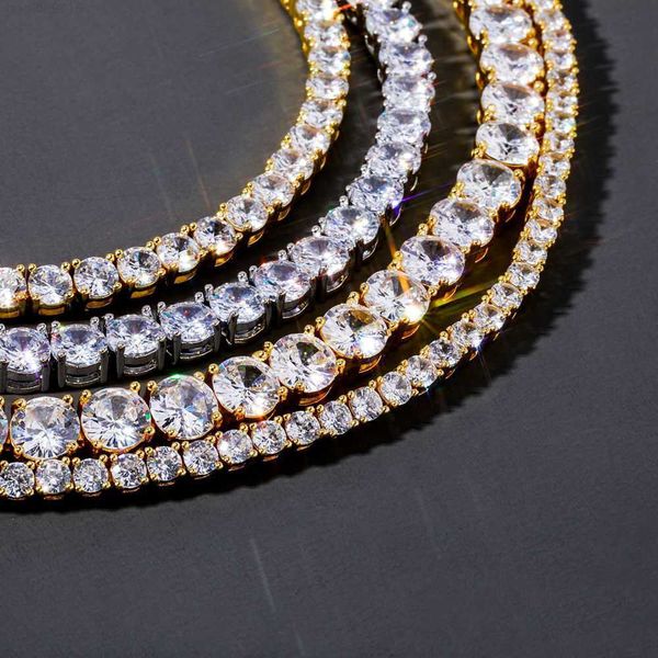 

good quality fashion jewelry set sterling silver glash bling diamond tennis chain moissanite necklace bracelet