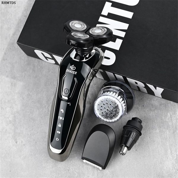 

electric razor rechargeable electric shaver for men wet & dry 4d floating heads shaving machine beard trimmer hair clipper 220624234y