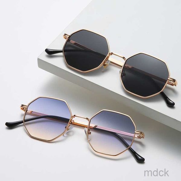 

sunglasses luxury square sunglasses man woman fashion small frame polygon sunglasses metal vintage retro brand octagon gafas sun, White;black