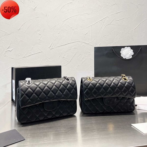 

2023 female luxury fashion designer bags classic channel chain of sheepskin leather flap shoulder crossbody roar 23 cmh