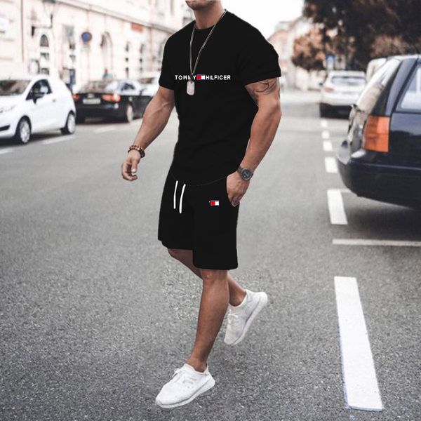 

mens tracksuits solid color mens tshirt suit shirt comfortable fashion shorts 3d printing fitness brand oversized 230420, Gray