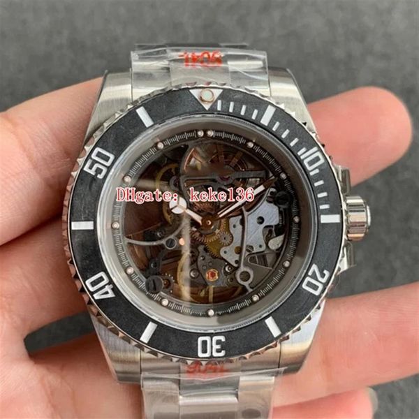 

2 color super version men watches wristwatches vr factory 116610 40mm carbon fiber stainless 904l eta 3130 mechanical transparent 238h, Slivery;brown