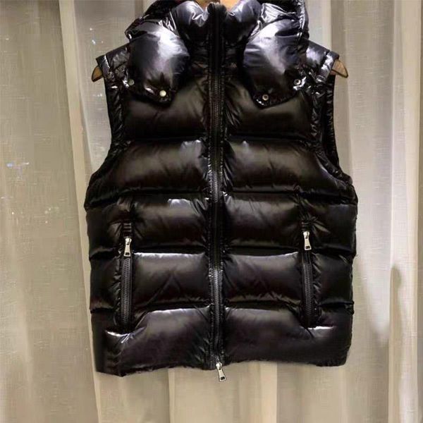 

vests 2022 new women's vest jacket down cotton vest glossy autumn winter jacket hooded coat sleeveless female waistcoat snow wear, Black;white