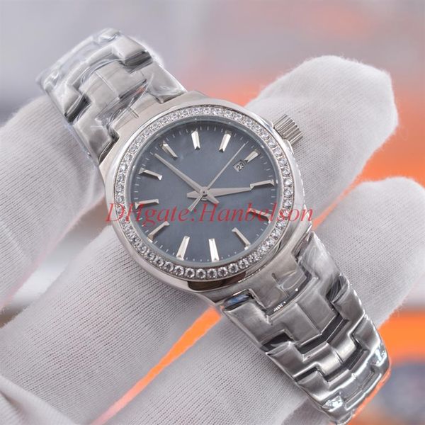 

new woman luxury watches diamond watch montres de luxe pour femmes fashion shell dial wristwatches200h, Slivery;brown