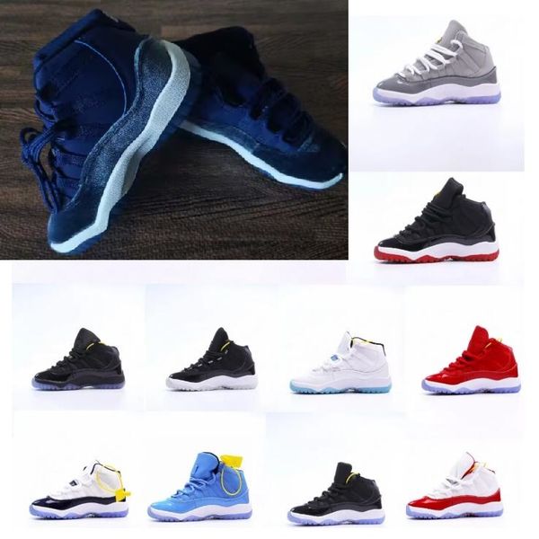 

kids baby big kid basketball shoes 11 11s xi cherry bred cool grey concord unc win like for toddler boys girls children youth junior sneaker, Black