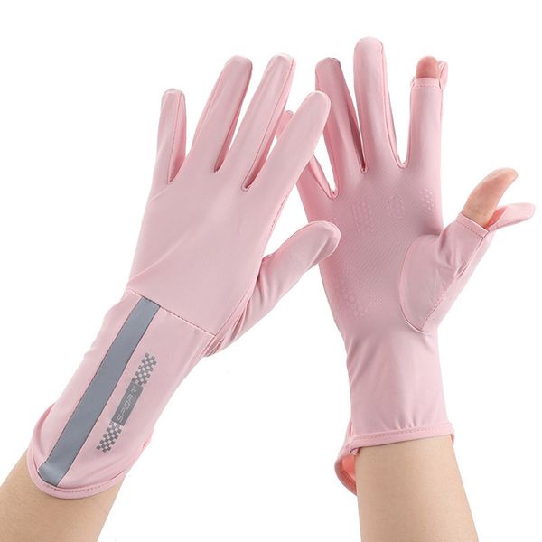 

5pair sunscreen gloves thin breathable summer for men women cycling touch screen gloves, Blue;gray